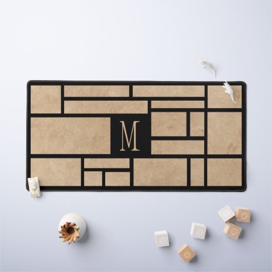 Monogramme noir de style japonais simple (Tableau pour enfants)