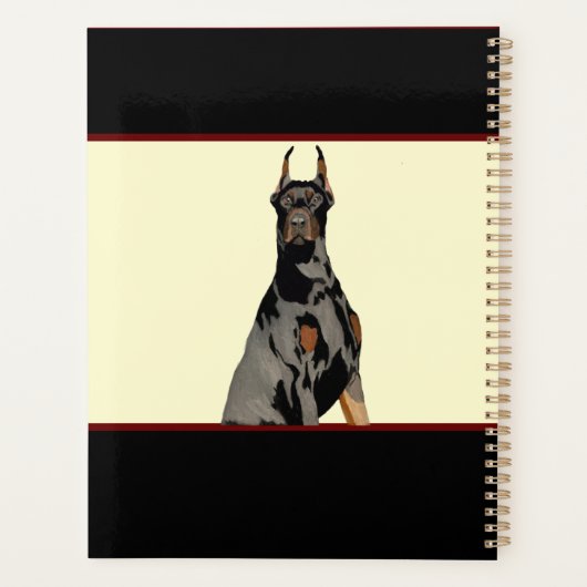 monogramme noir Doberman Pincher noir (Dos)