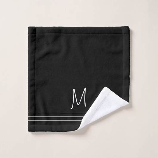 Monogramme noir et blanc (Gant de toilette)