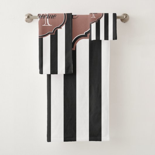 Monogramme noir et blanc de rayures (En situation)