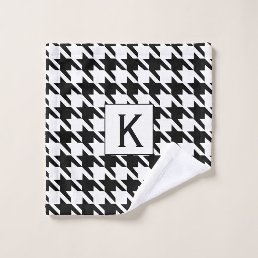 Monogramme noir et blanc modèle de base (Gant de toilette)