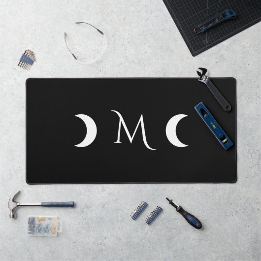 Monogramme noir et blanc moderne des lunes de croi (Poste de travail)