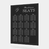Monogramme noir et blanc moderne Mariage de script (Angle)