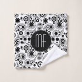 Monogramme noir et blanc paisible (Gant de toilette)