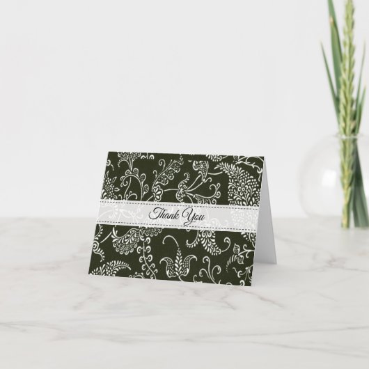 Monogramme noir et blanc Paisley Merci initial (Devant)
