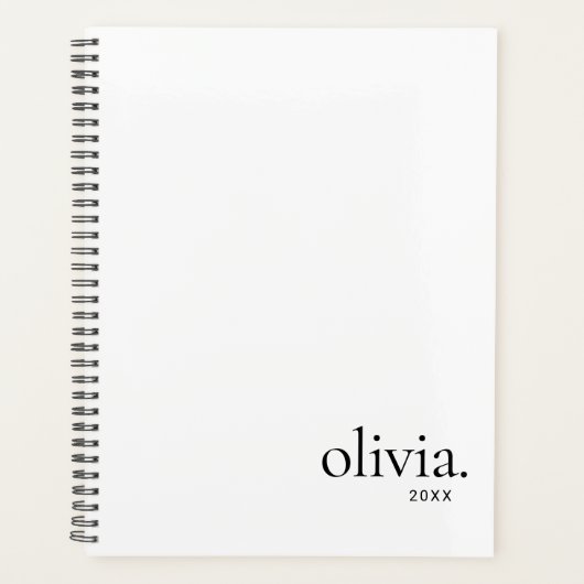 Monogramme noir et blanc professionnel Nom simple (Devant)