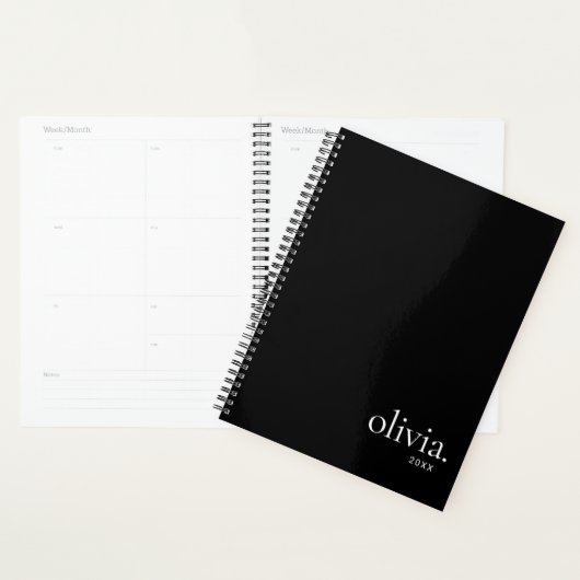Monogramme noir et blanc professionnel Nom simple (Devant avec enveloppe)