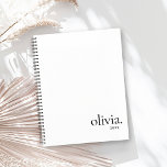 Monogramme noir et blanc professionnel Nom simple<br><div class="desc">Monogramme noir & blanc professionnel Simple Nom Planner.</div>