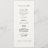 Monogramme noir et blanc Programme de mariage de b (Dos)