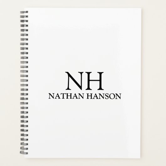 Monogramme noir et blanc simple Moderne (Devant)