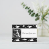 Monogramme Noir Et Blanc Une Carte D'Enregistremen (Debout devant)