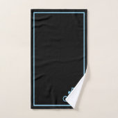 Monogramme noir et bleu élégant moderne (Serviette à main)