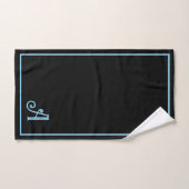 Monogramme noir et bleu élégant moderne (Serviette à main)