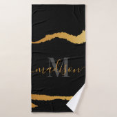Monogramme noir et doré (Serviette de bain)