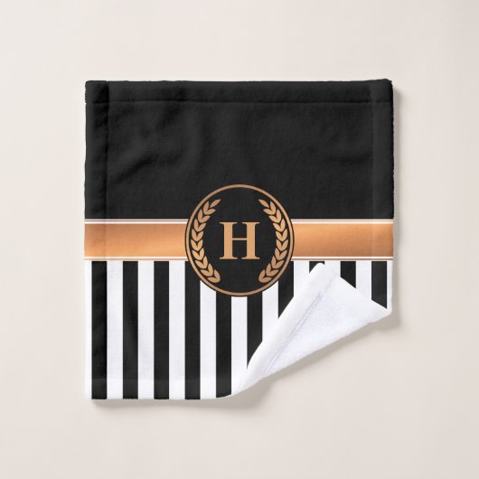 Monogramme noir et or (Gant de toilette)