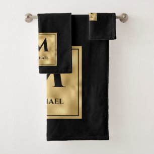 Monogramme noir et or Élégance Luxueuse