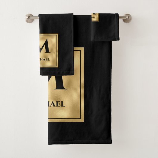 Monogramme noir et or Élégance Luxueuse (En situation)