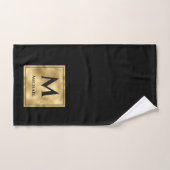 Monogramme noir et or Élégance Luxueuse (Serviette à main)