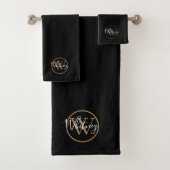 Monogramme noir et or Elegant Script (En situation)