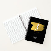 Monogramme noir et or moderne Carnet initial (Intérieur)