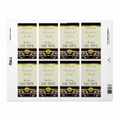 Monogramme noir et sable Mariage Mini Étiquettes d (Feuille entière)