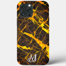 Monogramme Noir et yallow coque iphone13 pro max