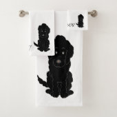 Monogramme Noir Goldendoodle Chien Design (En situation)
