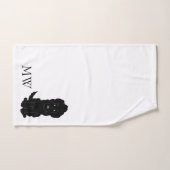 Monogramme Noir Goldendoodle Chien Design (Serviette à main)
