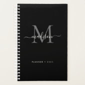 Monogramme noir gris argent fille Nom du script 20 (Devant)