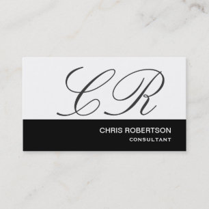 Monogramme noir gris blanc Consultant Carte de vis