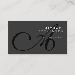 Monogramme noir gris tendance Carte de visite stan
