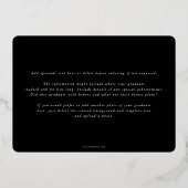 Monogramme noir + Laurel Faire-part de graduation (Verso)