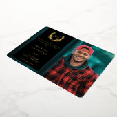 Monogramme noir + Laurel Faire-part de graduation (Rotation)