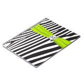 Monogramme Noir Lime Blanc Zèbre Carnet rayé (Côté gauche)