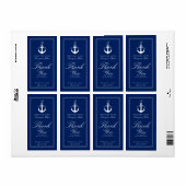 Monogramme noir Mariage vin Étiquette personnalisé (Feuille entière)