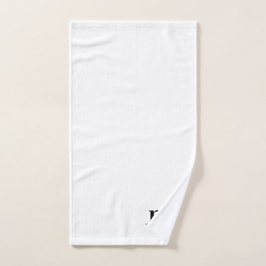 Monogramme noir minimaliste moderne (Serviette à main)