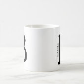 Monogramme noir moderne Initiale & Nom Café Mug (Centre)