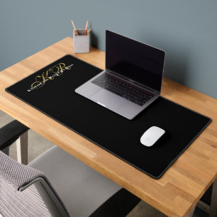 Monogramme noir or blanc minimaliste élégant pour