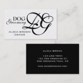 Monogramme noir or Chien Cartes de visite de la cu (Devant / Derrière)