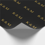 Monogramme noir or Initiales mariée Mariage de cha<br><div class="desc">Conçu avec le modèle texte pour les initiales monogrammées que vous pouvez customiser! Vous pouvez également modifier les couleurs à votre gré.</div>