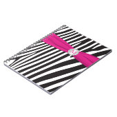 Monogramme noir rose blanc Zèbre Carnet rayé (Côté gauche)