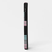 Monogramme noir rose bleu plaid iPhone 5 Coque (Dos/Gauche)