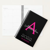 Monogramme noir rose chaud 2022 élégant (Devant avec enveloppe)
