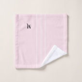 Monogramme noir rose pastel Grandes bandes de cour (Gant de toilette)