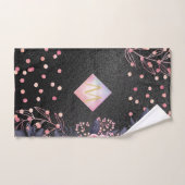 Monogramme noir ROSEGOLD rose Parties scintillant  (Serviette à main)
