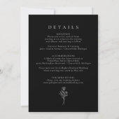 Monogramme noir simple Faire-part de mariage et dé (Dos)