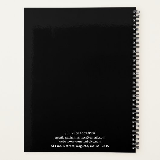 Monogramme noir simple moderne (Dos)