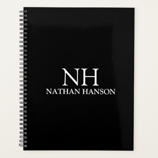 Monogramme noir simple moderne (Devant)