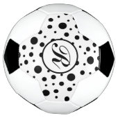 Monogramme noir sur blanc Polka Motif point (Tourné)