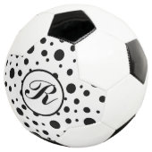 Monogramme noir sur blanc Polka Motif point (3/4)